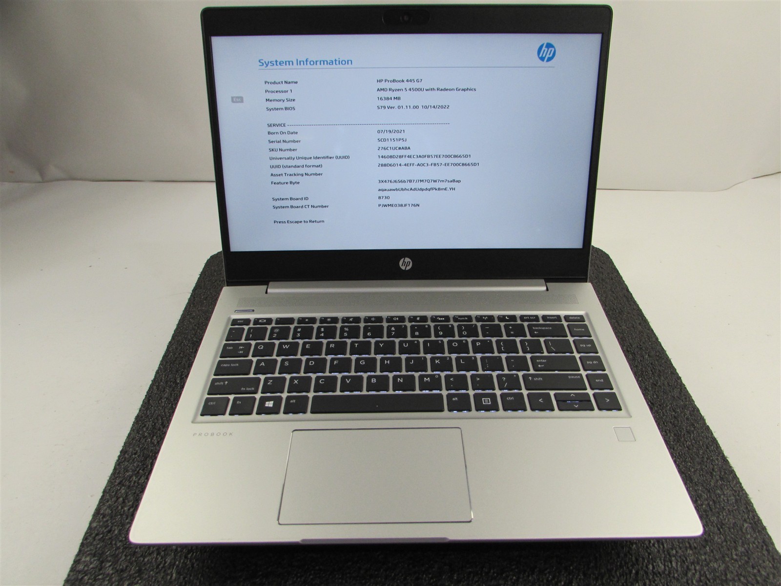 HP PROBOOK 445 (G7) 14″ FHD AMD RYZEN 5 4500U 512GB SSD 16GB RAM AMD GPU NO O.S