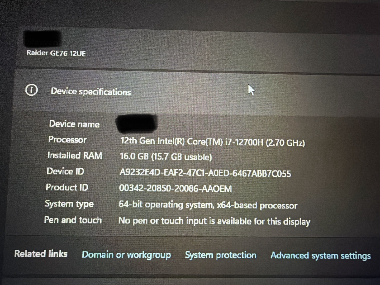 MSI Raider GE76 12UE Gaming Laptop, i7-12700H, RTX, 16GB RAM, 17.3″
