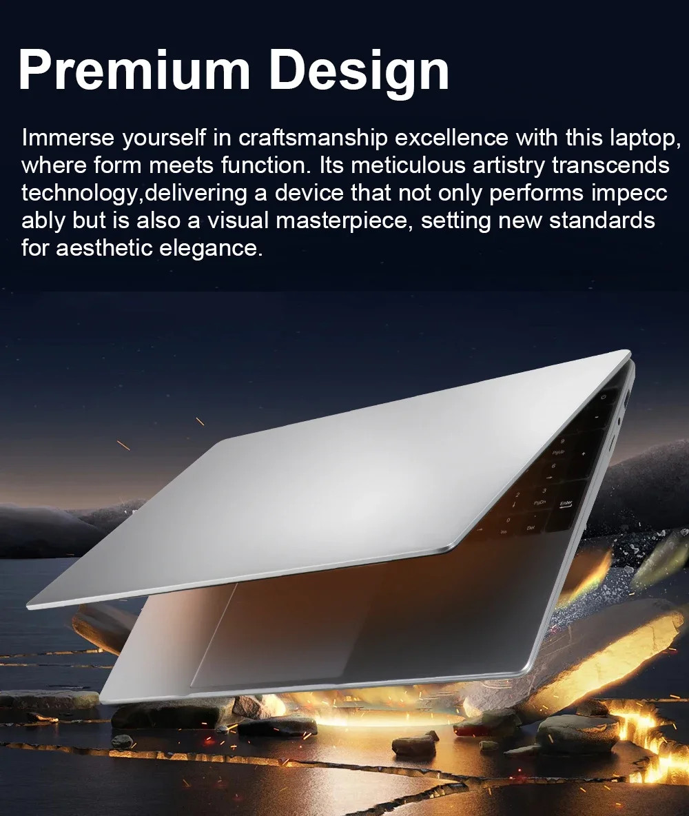 15.6″ Ultra Slim Laptop Windows 11 Pro Intel Notebook PC Gamer Intel Celeron N40