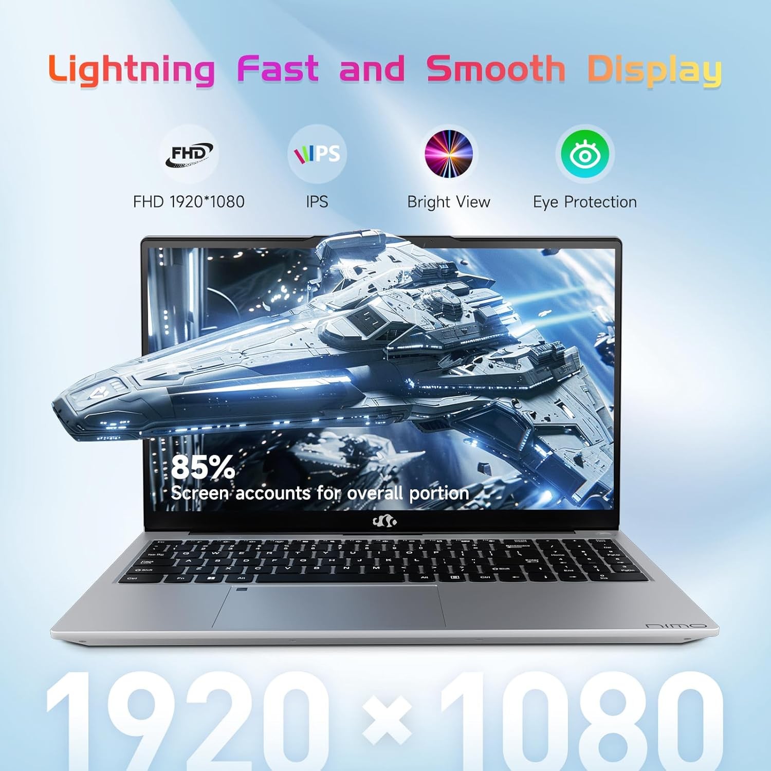 NIMO 15.6 IPS FHD-Laptop 4/8GB RAM 128/256/512GB SSD Intel N100 Backlit Keyboard