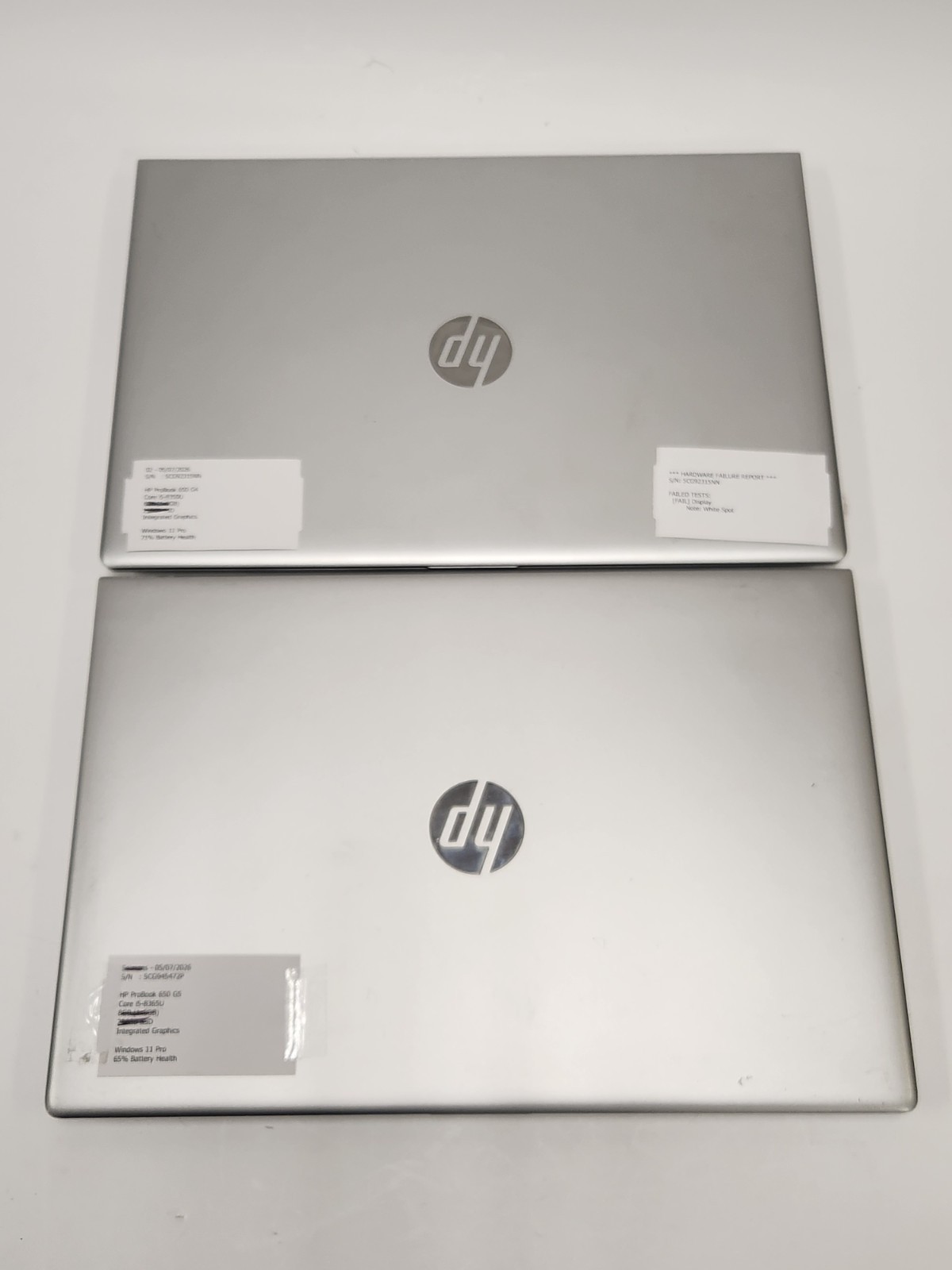 LOT OF 2 HP ProBook 650 G4 650 G5 15″ Laptop i5-8th Gen NO RAM/SSD/HDD/OS *READ*