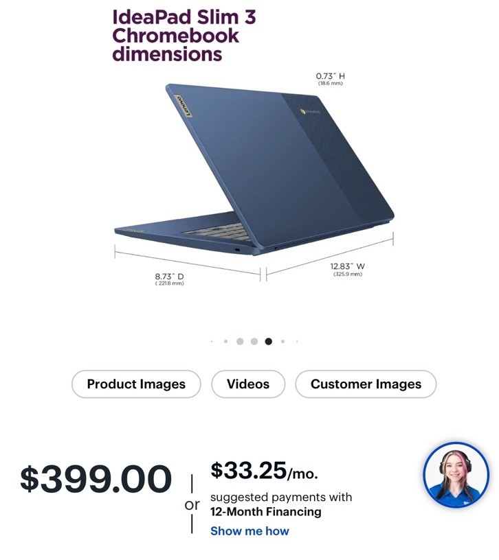 Lenovo – IdeaPad Slim 3 Chromebook Laptop – 14″ Full HD Touchscreen Laptop – …