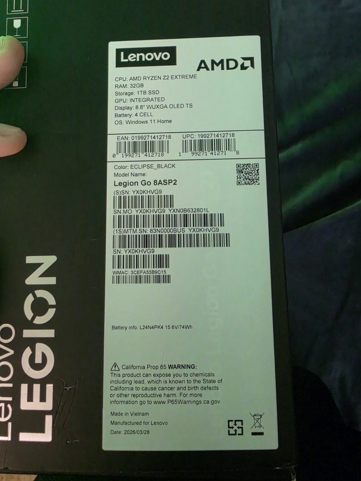 Lenovo Legion Go 2 8.8″ 144Hz OLED AMD Ryzen Z2 Extreme 32GB 1TB