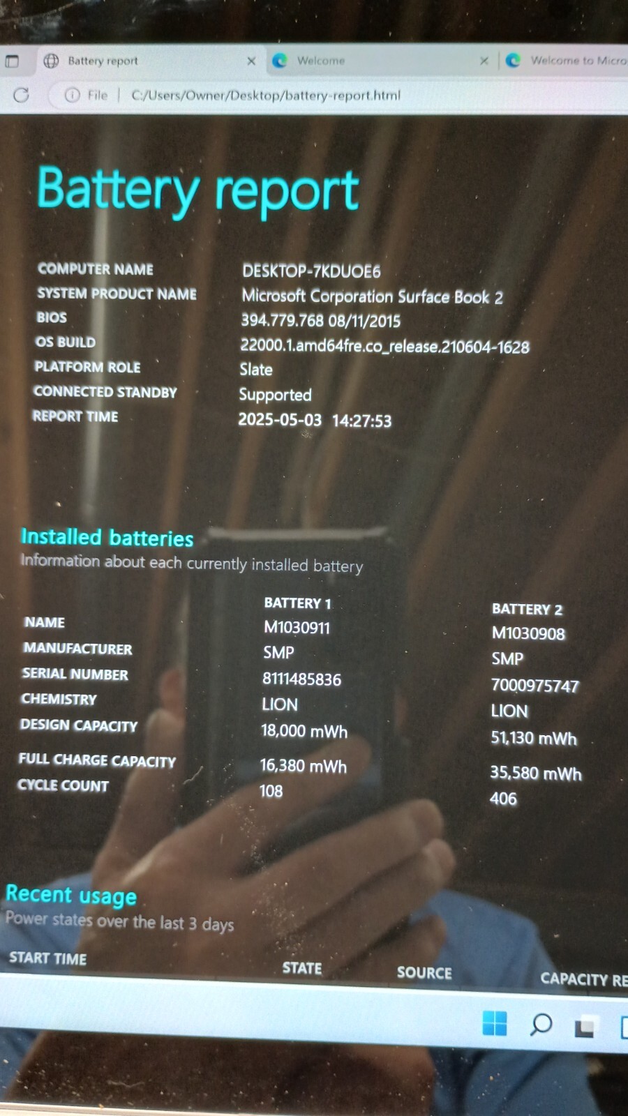 SurfaceBook2.No charger!2 Batteries! i5-7300U.8GB.256GB SSD.13.5″3K Touch.Read!