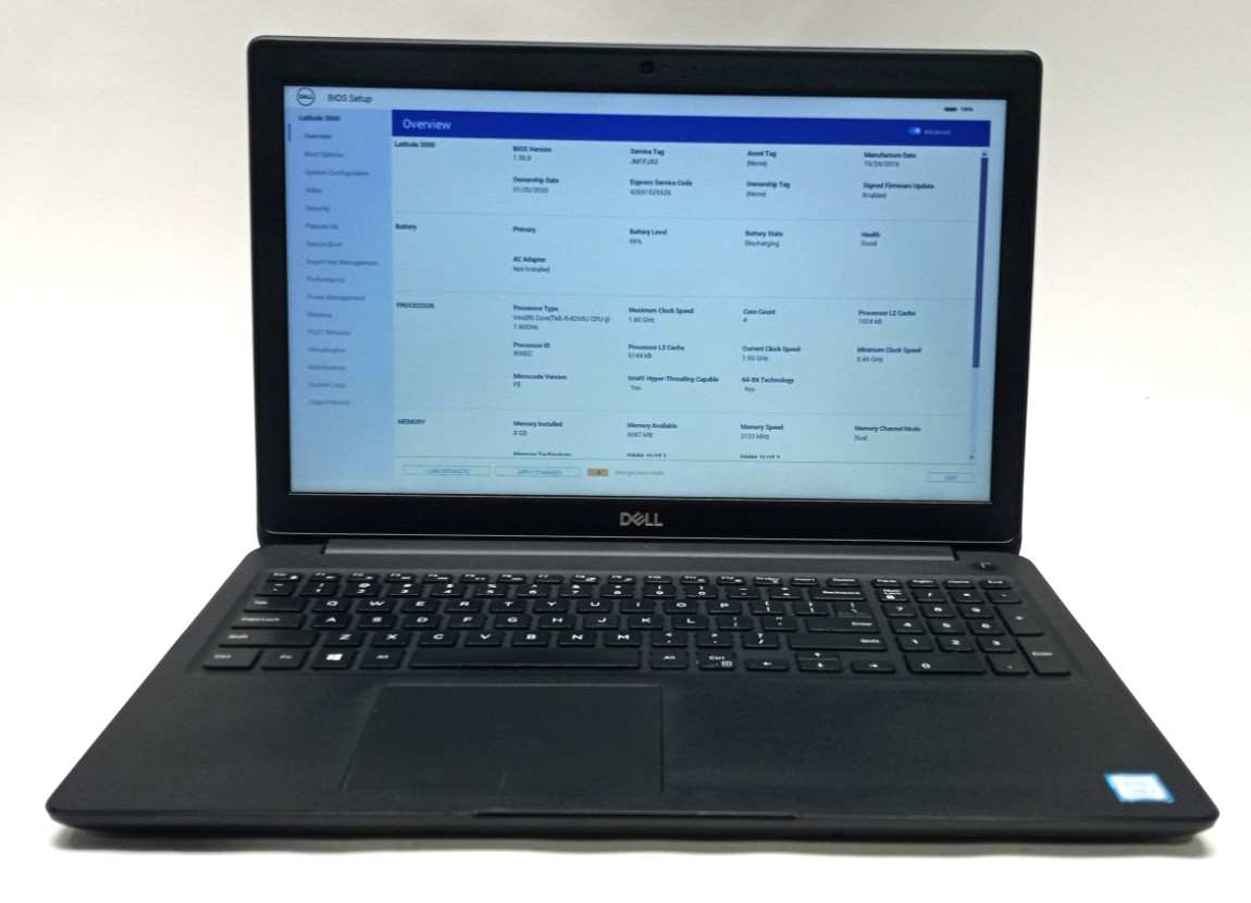 Dell Latitude 3500 15.6″ i5-8265U@1.60GHz 8GB RAM 256GB NVMe WIN 11 Pro WH779*!