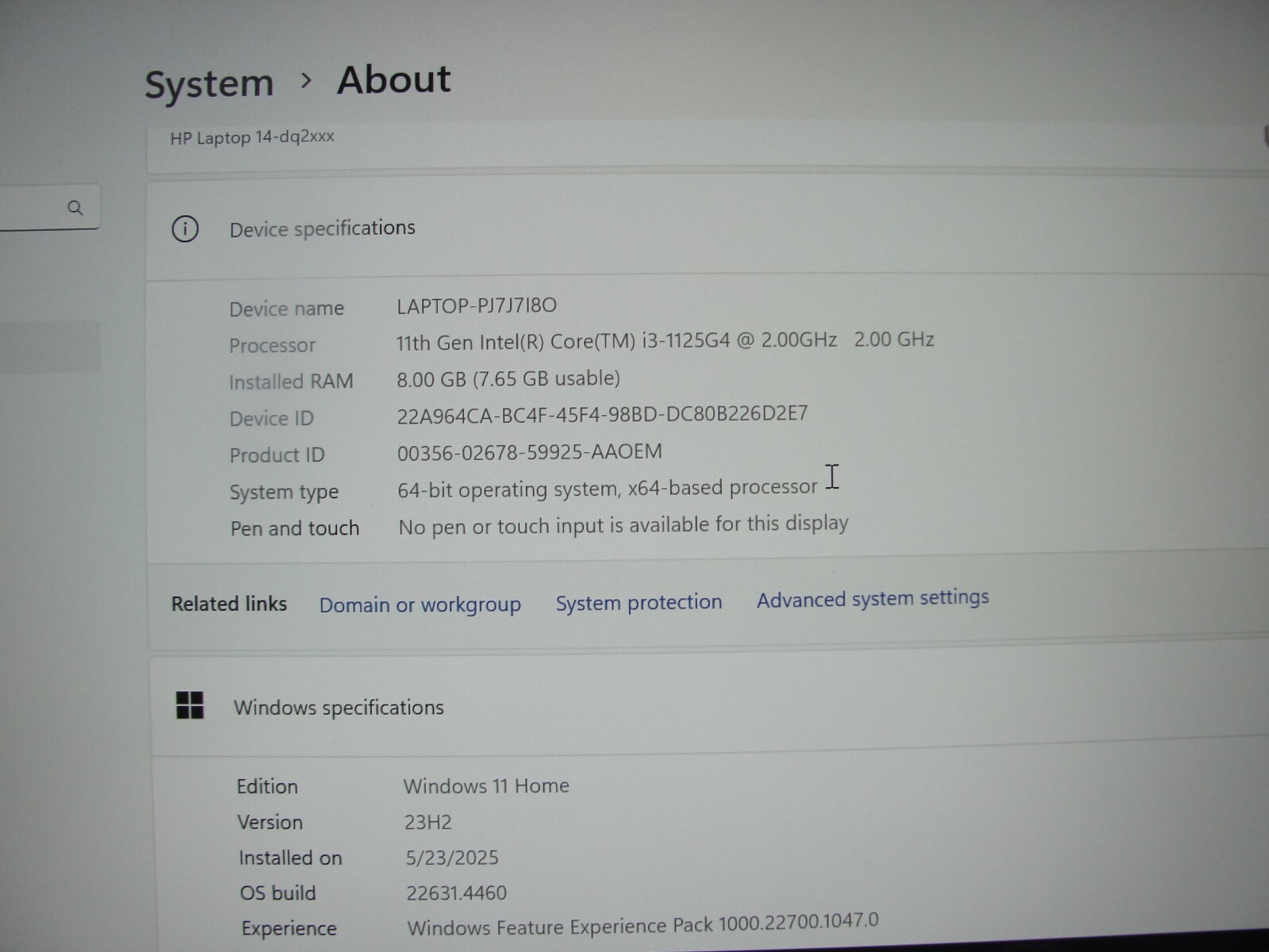 HP 14-dq2053cl 14” FHD Intel Core i3-1125G4 2.6GHz 8GB 256GB SSD+Charger