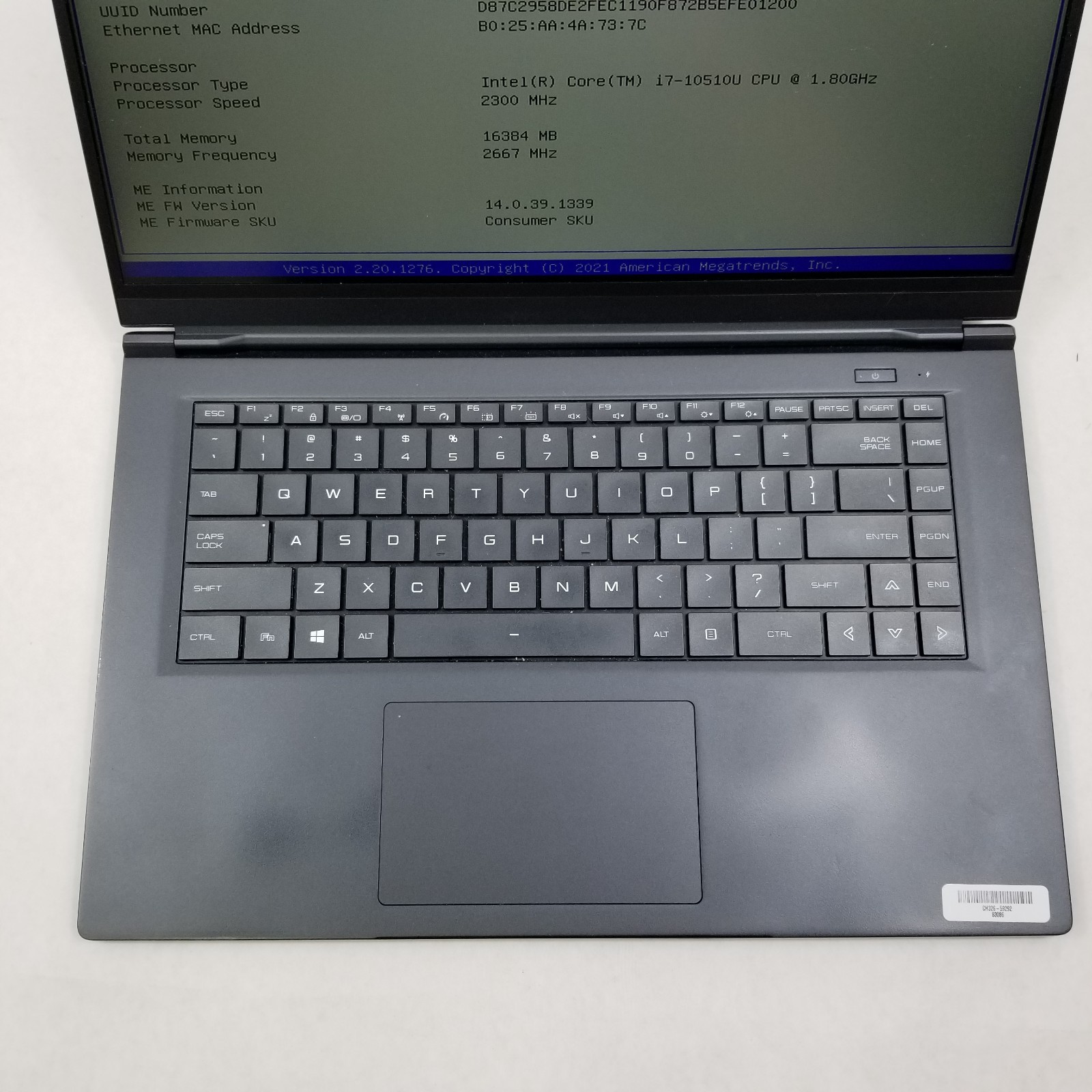 Carbon Systems Iridium 15 Laptop Intel Core i7-10510U 1.80GHz 16GB RAM 512GB SSD