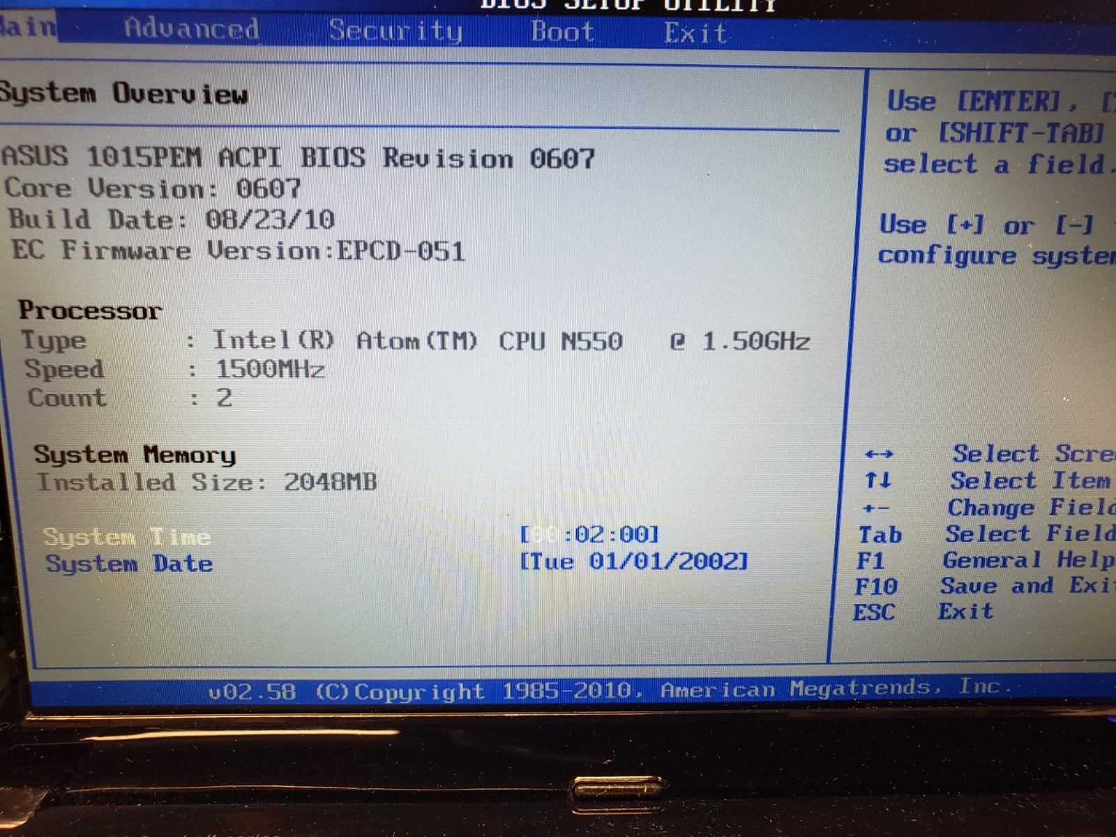 ASUS Eee PC 1015PEM • Intel N550 1.5GHz Atom • 2GB • 240GB SSD • Mint • Win7