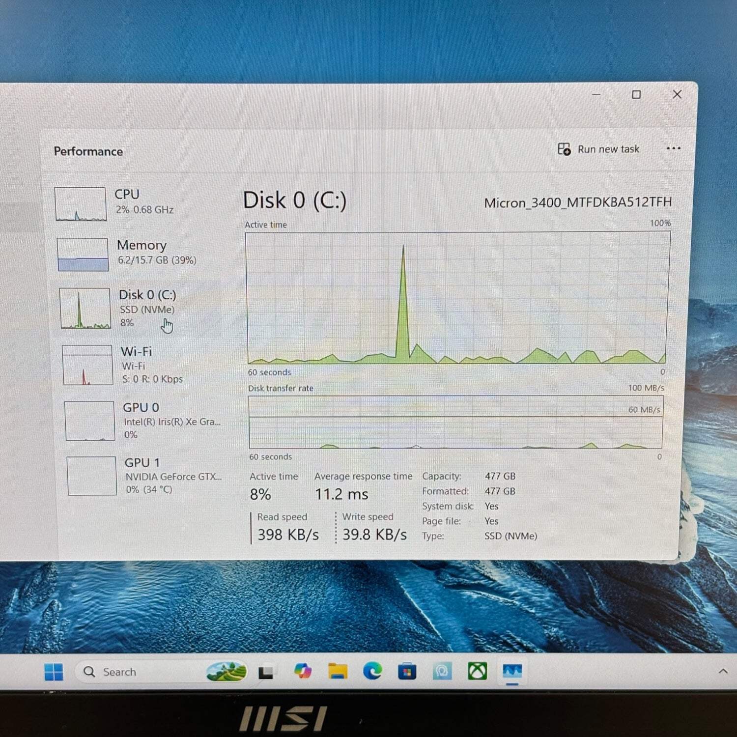 MSI Prestige 15 A12SC 15.6″ i5-1240P 16GB RAM 512GB SSD GeForce GTX 1650 Max-Q