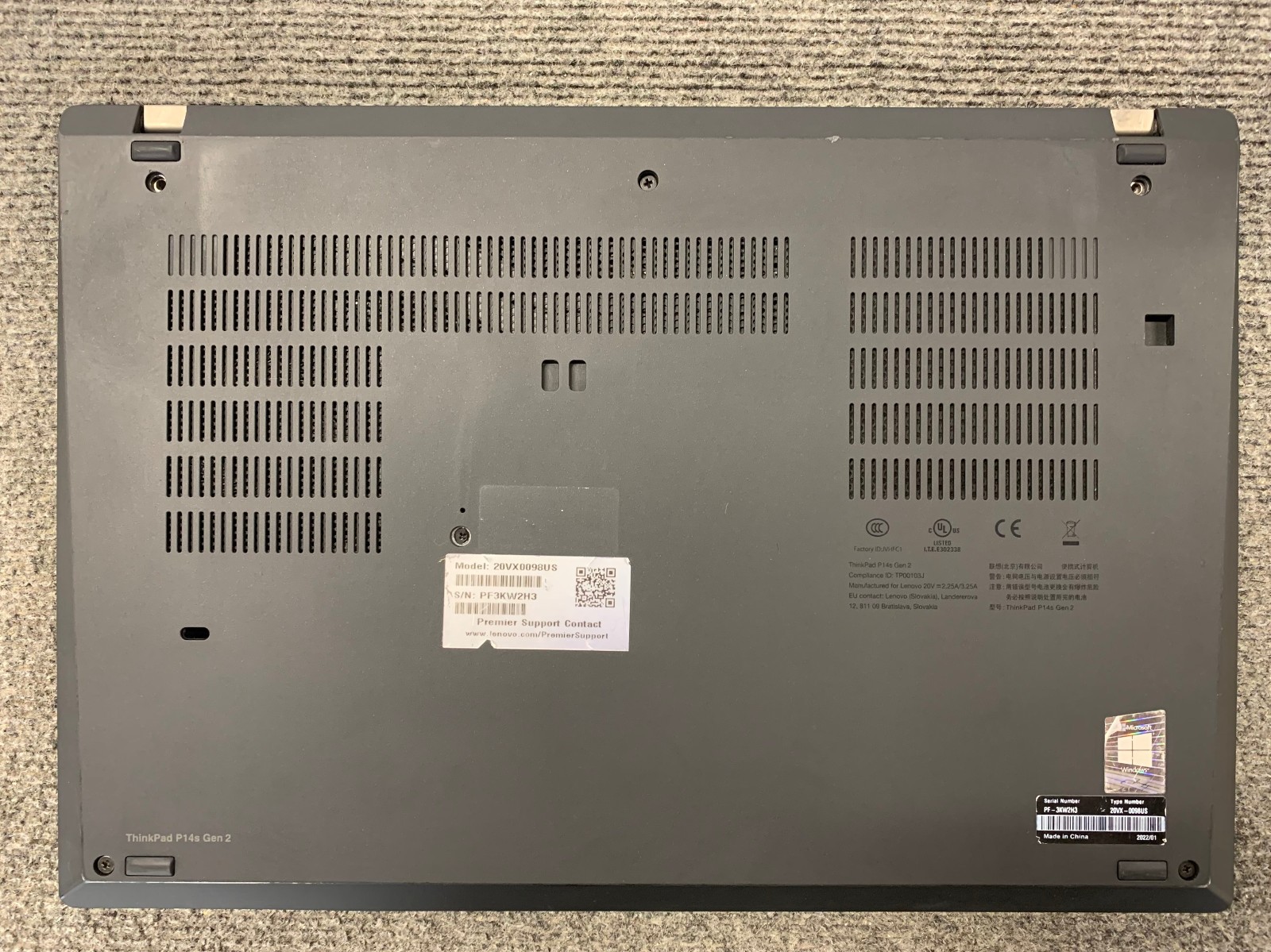 Lenovo ThinkPad P14s Gen 2i 14″ i7-1165G7 16GB RAM, No Storage, Remote Managed
