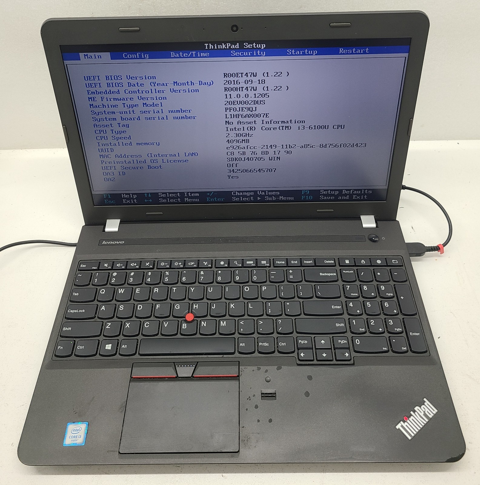 Lenovo ThinkPad E560 15.6″ Laptop Intel Core i3-6100U 4GB RAM NO HD/OS (FL)