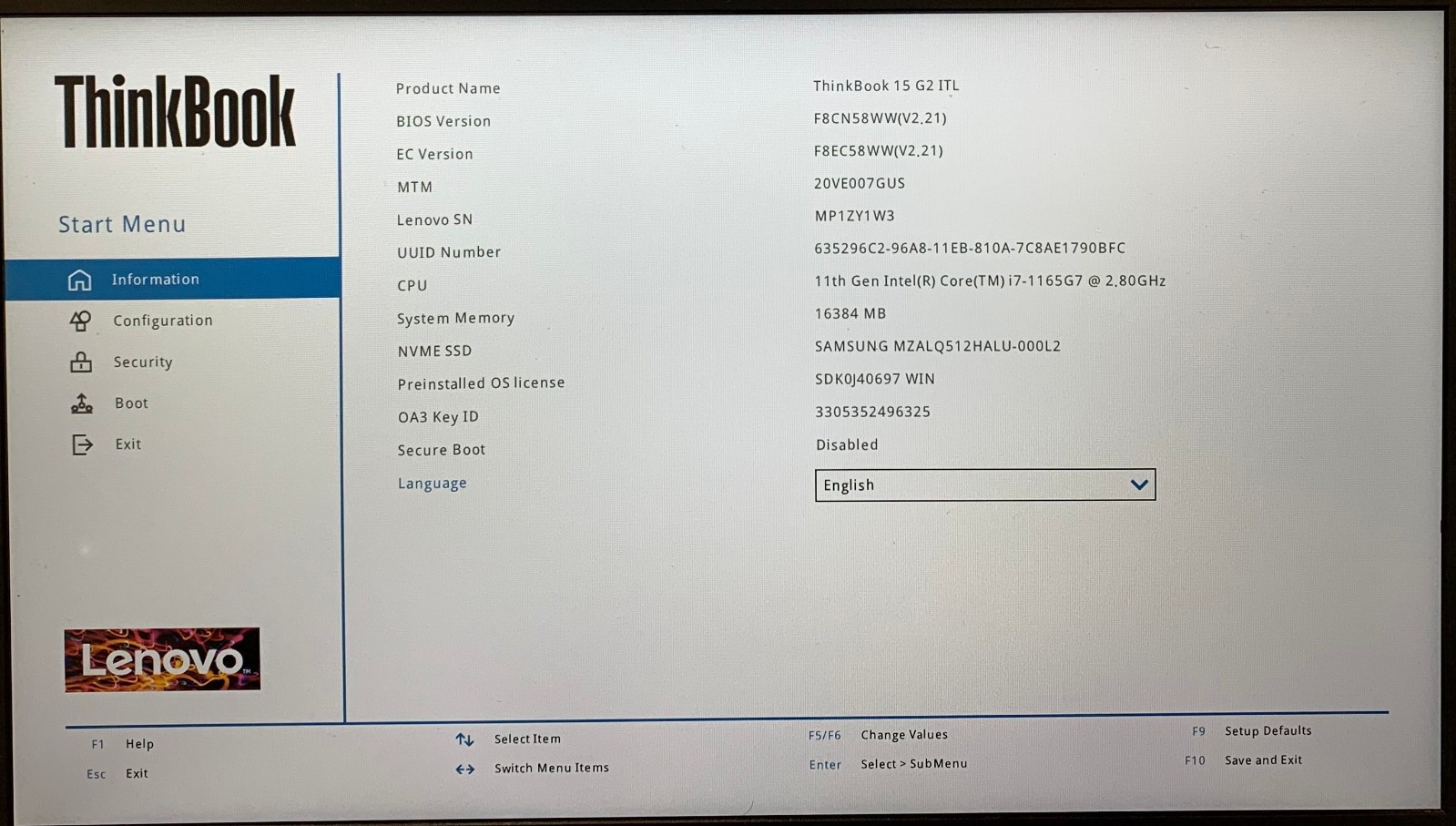 Lenovo ThinkBook 15 G2 ITL 15.6″ Laptop i7-1165G7 16GB RAM 512GB NVMe, As Is