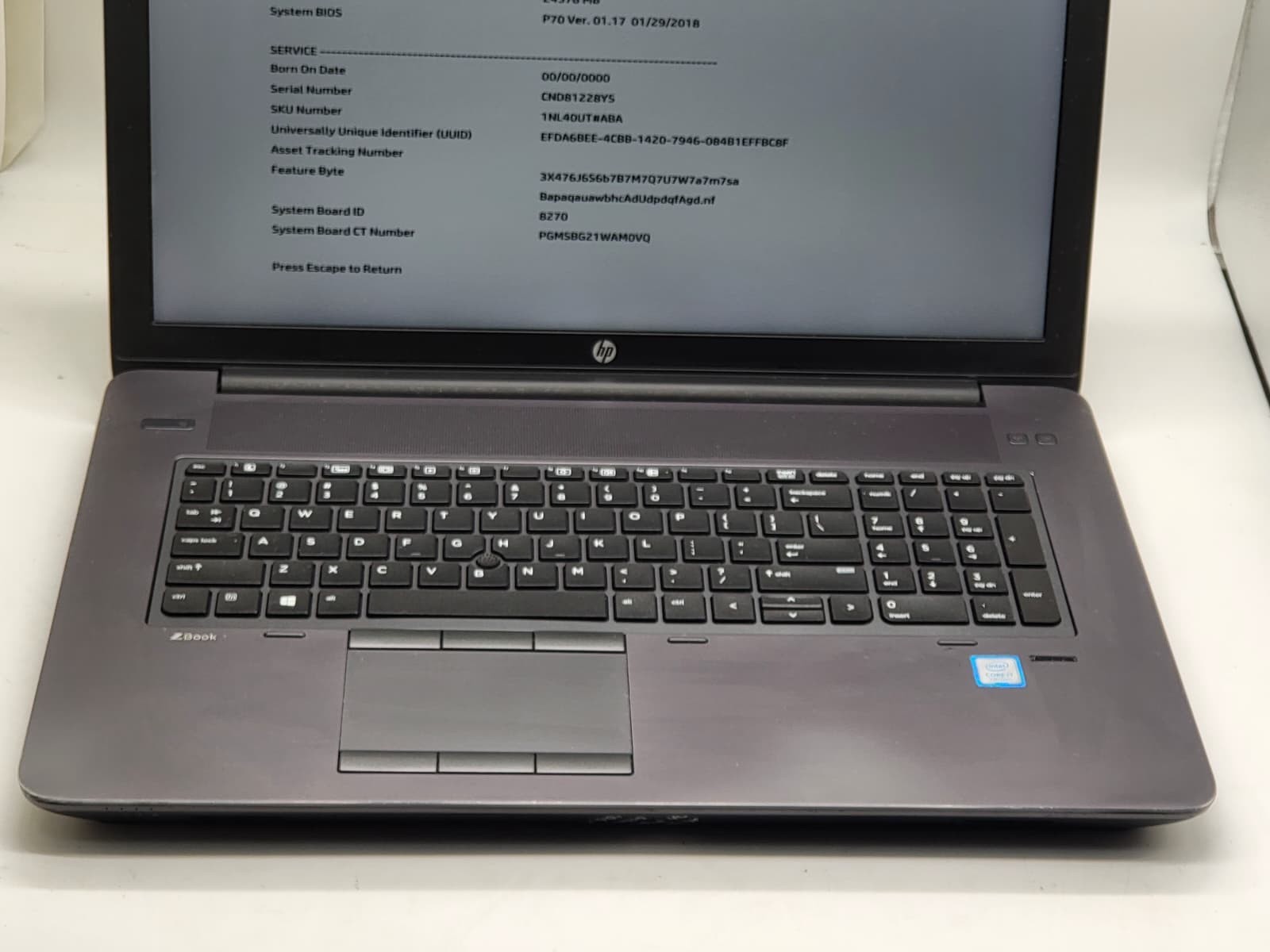 HP ZBook G4 17.3″ 4K CORE i7 FHD 2.8GHz 24GB RAM 4TB SSD WORKSTATION 3YRWRTY