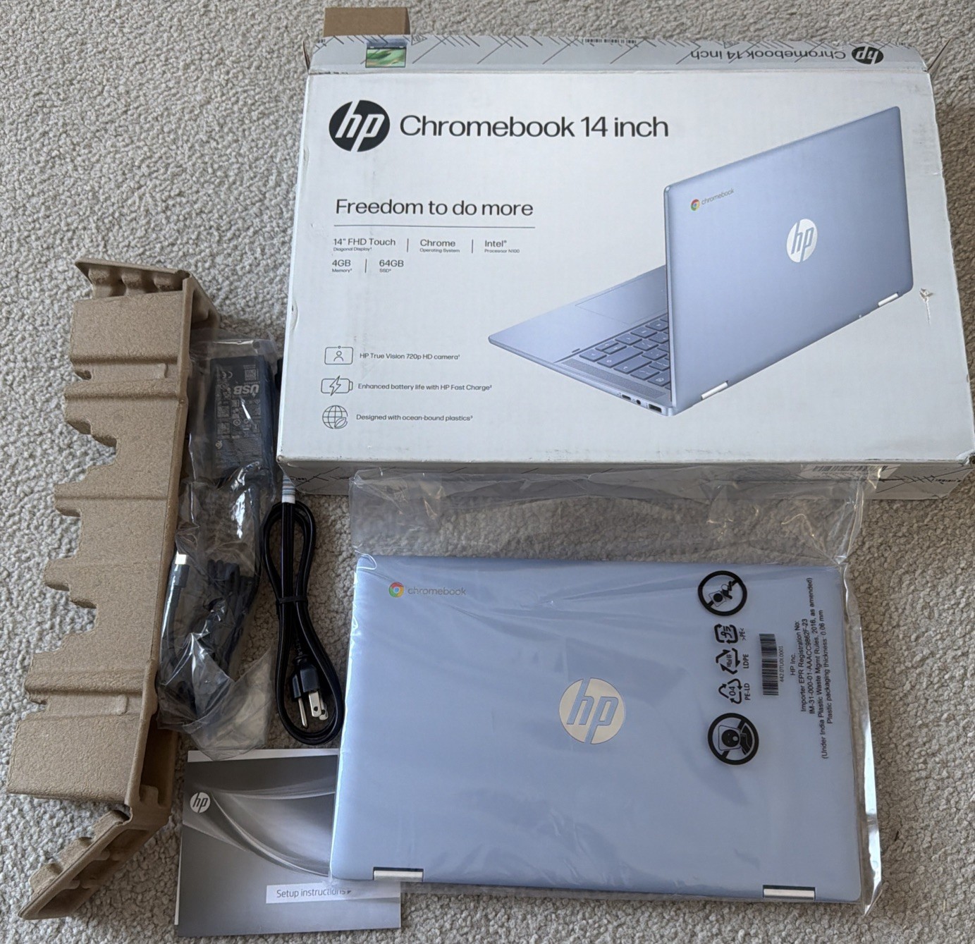 HP 14b-cd0130wm 14″ FHD Touchscreen Celeron N100 1GHz Intel UHD Graphics 4GB RAM
