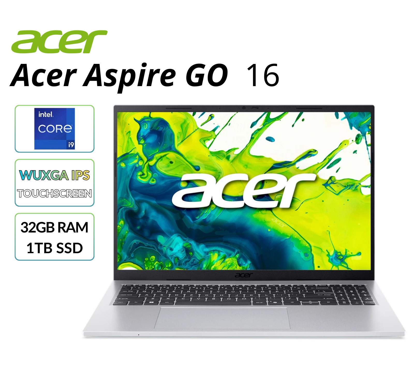 Acer Aspire Go 16″ WUXGA Laptop Intel Core i9 32GB RAM 1TB SSD – AG16-71PT-95LK