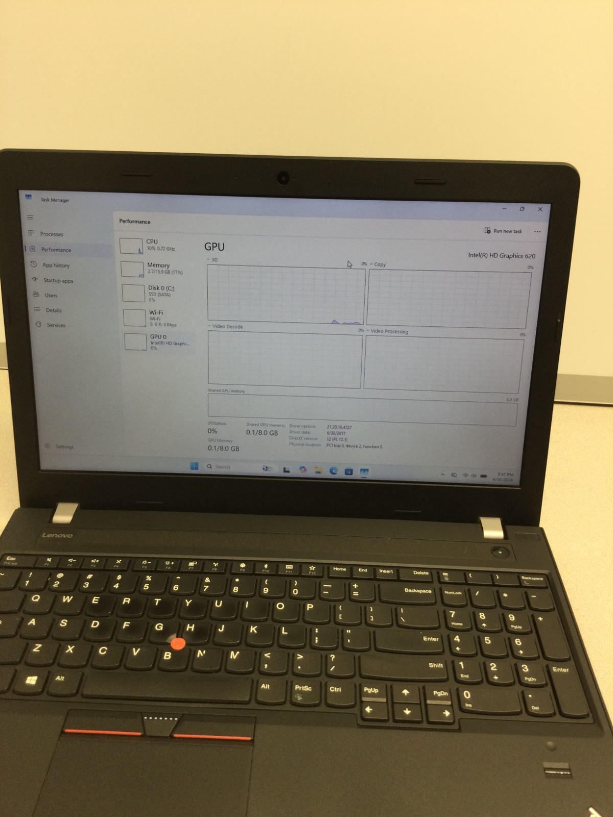 Lenovo ThinkPad E570 15.5″ i5-7200U 2.50GHz 16GB RAM 256GB SSD WIN 11 PRO