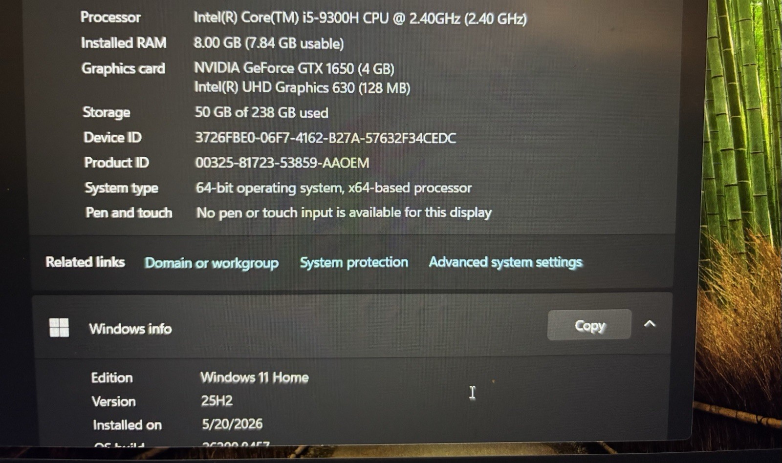Acer Nitro 5 AN515-54-5812 15.6″ i5 9th Gen GTX 1650 8GB 256GB SSD