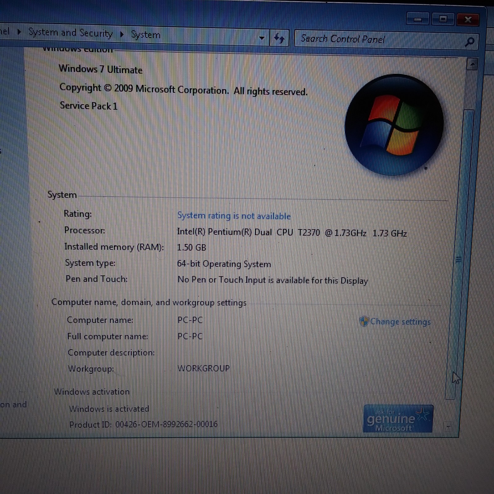 Compaq Presario CQ57 CQ57-339WM Intel Celeron B800 Laptop NO POWER CORD