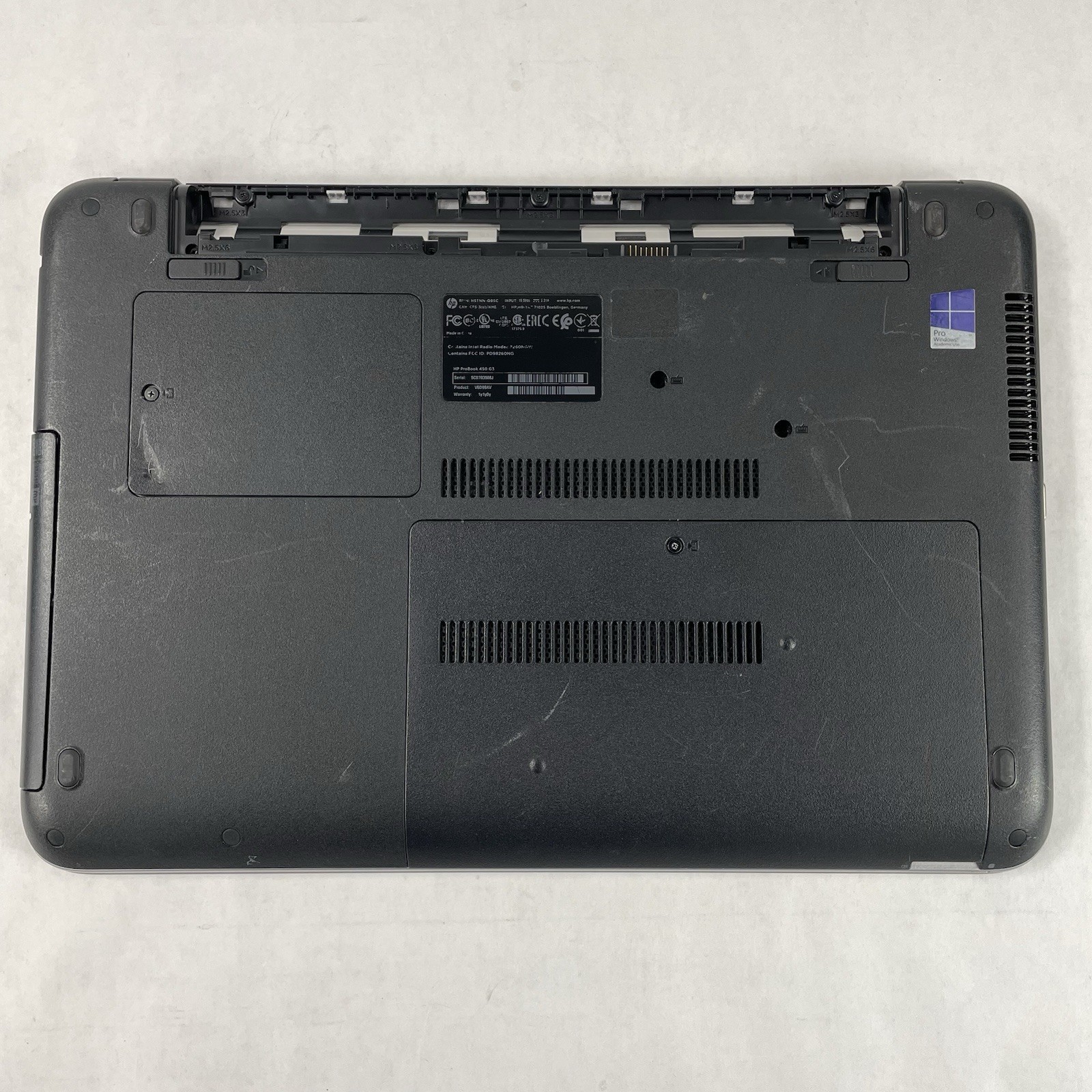 HP ProBook 450 G3 15.6″ i5-6200U 2.30 GHz 4 GB RAM No SSD No OS No Batt READ