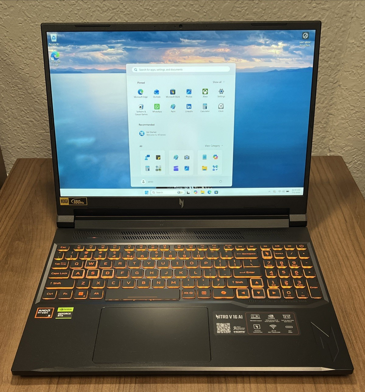 Acer Nitro V 16 AI 16″, Ryzen 5 240, RTX 5050, 32GB RAM, 512GB SSD ANV16-42-R1SF