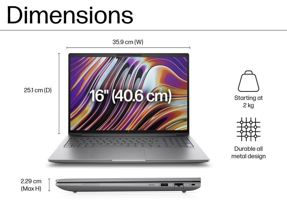 HP ZBook Power 16 G11A 16″ Ryzen 7 PRO 8845HS/32GB RAM 1TB/RTX 1000/3Y HP WRTY