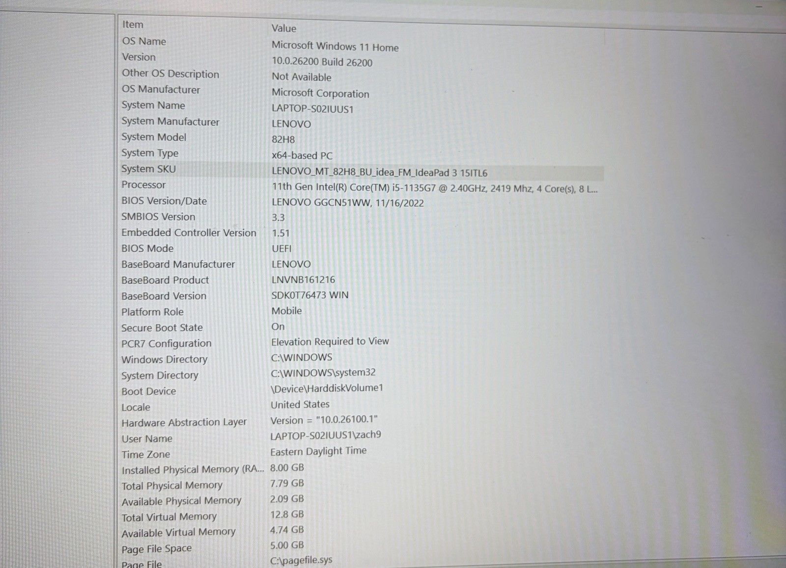Lenovo Ideapad 3 i5 (15.6 Screen) 8GB w/ Charger