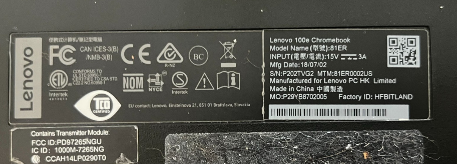 Lenovo 100e 2nd Gen Chromebook 11.6″ 4GB 32GB MTK Tested No Charger