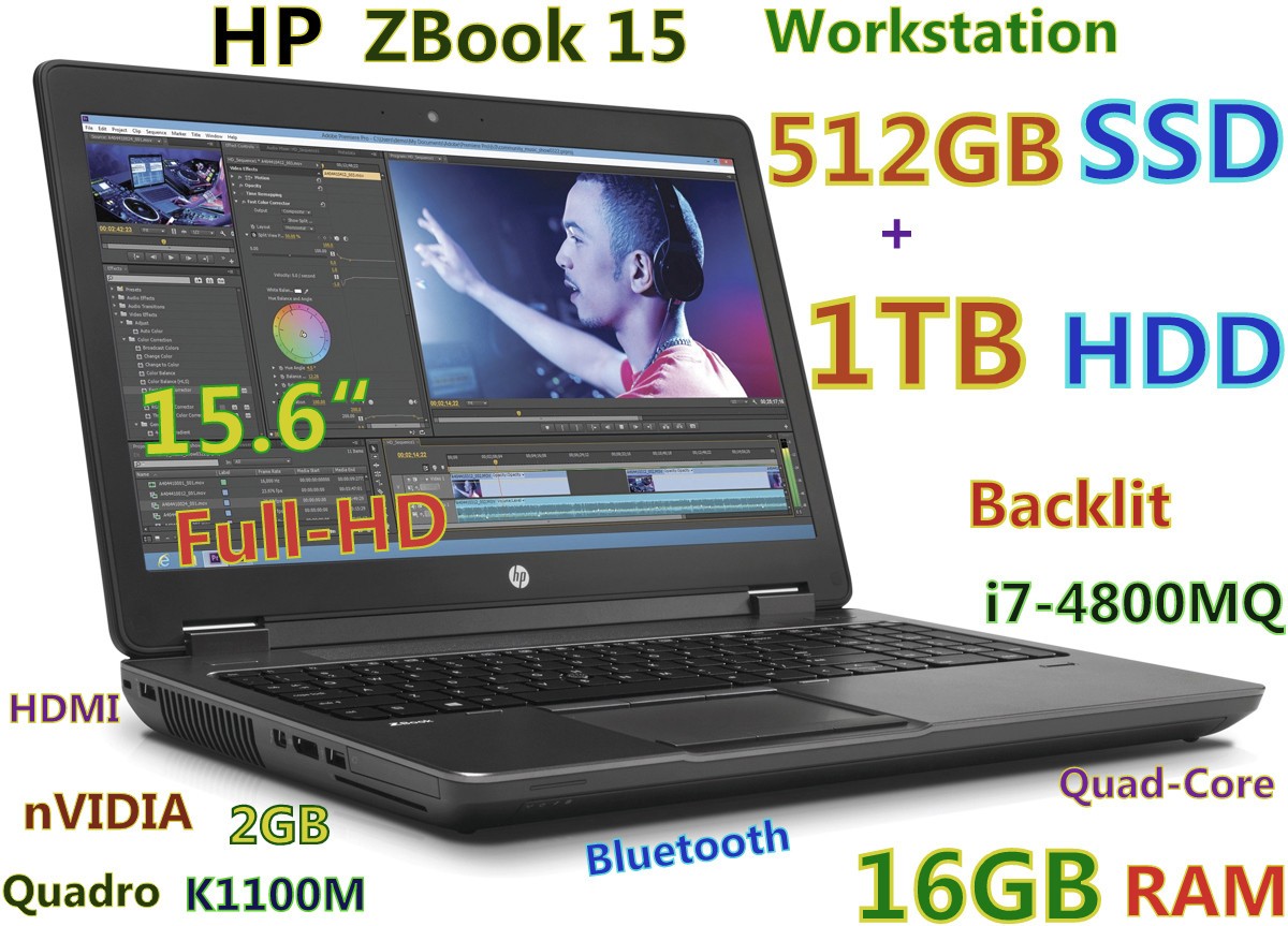3D-Design HP ZBook 15 i7-QUAD (512GB SSD + 1TB) 16GB 15.6″ nVIDIA K1100M