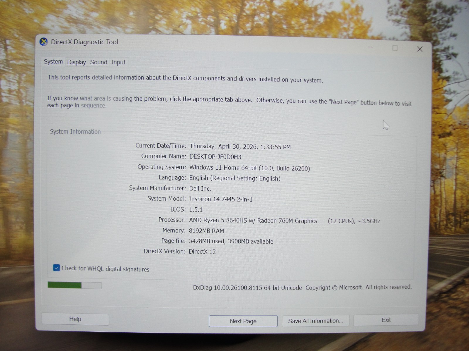 Dell Inspiron 7445 14″ FHD+ 2-in-1 AMD Ryzen 5 8640HS 3.5GHz 8GB RAM 1TB SSD+P/A