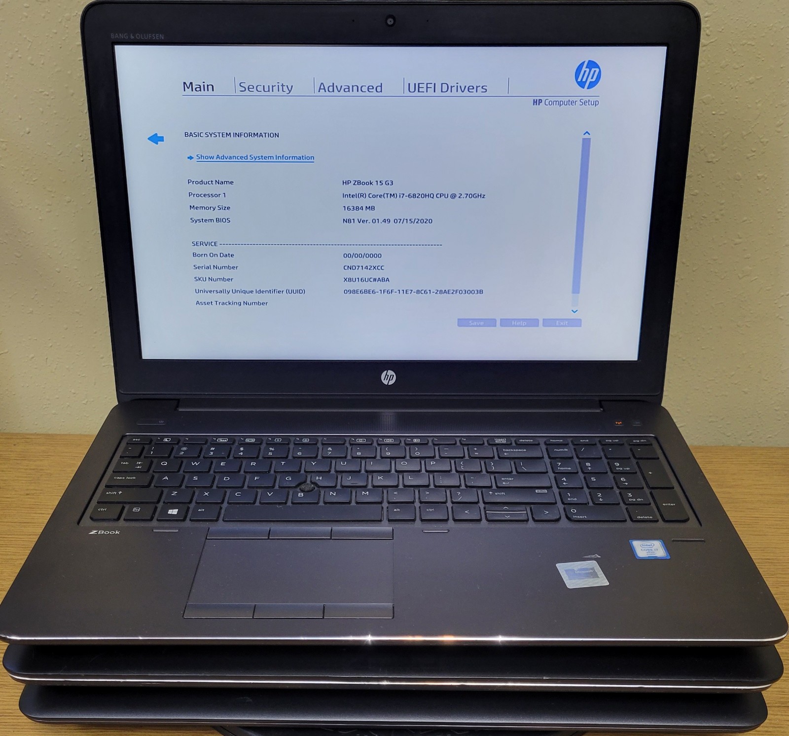 (Lot of 3)HP ZBook 15/15u G3 i7-6th Gen 2.5/2.6/2.70GHz 16GB M1000M No OS/SSD