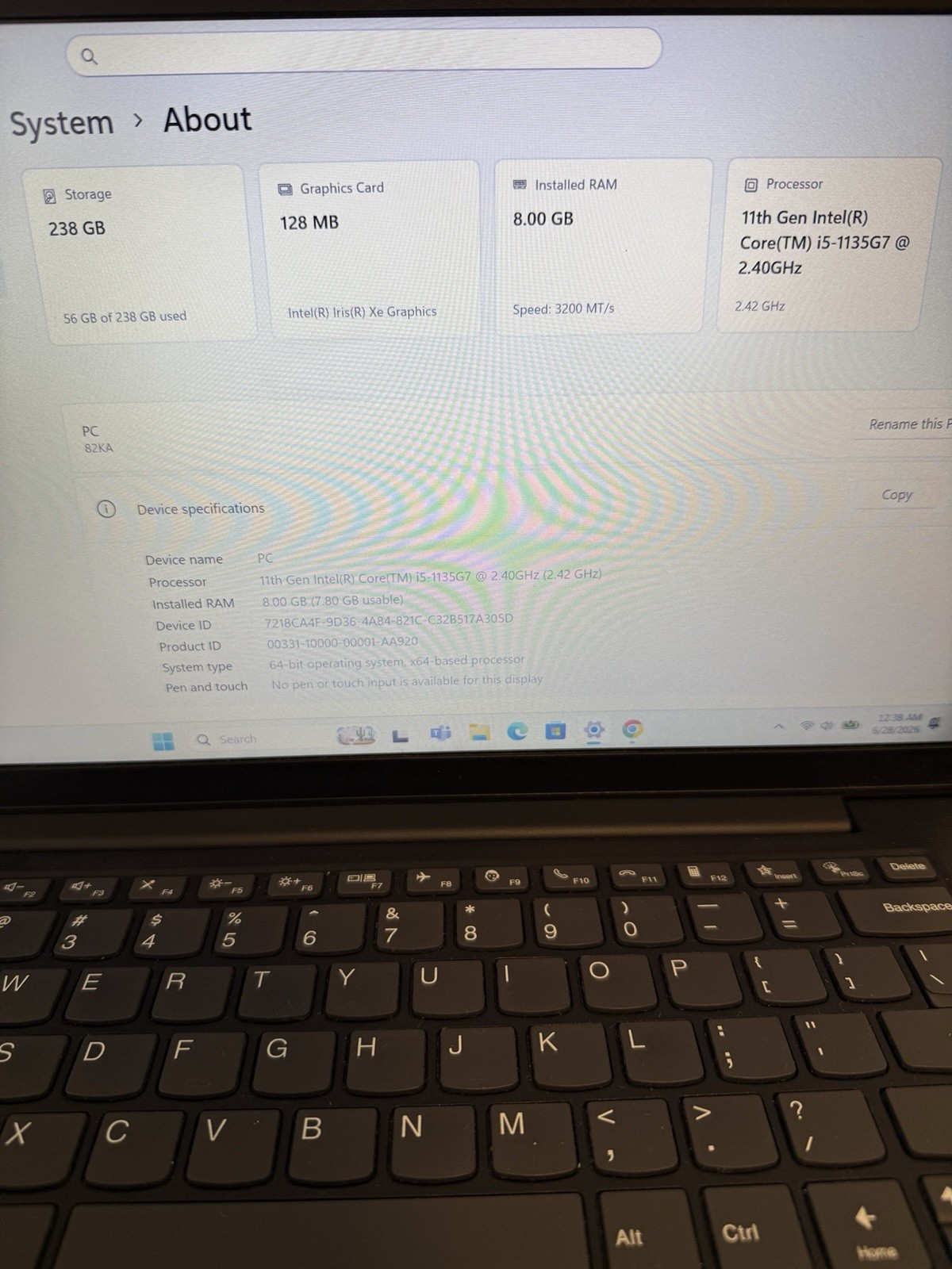 Lenovo V14 G2 14” i5-1135G7 8GB RAM 256GB SSD Win 11