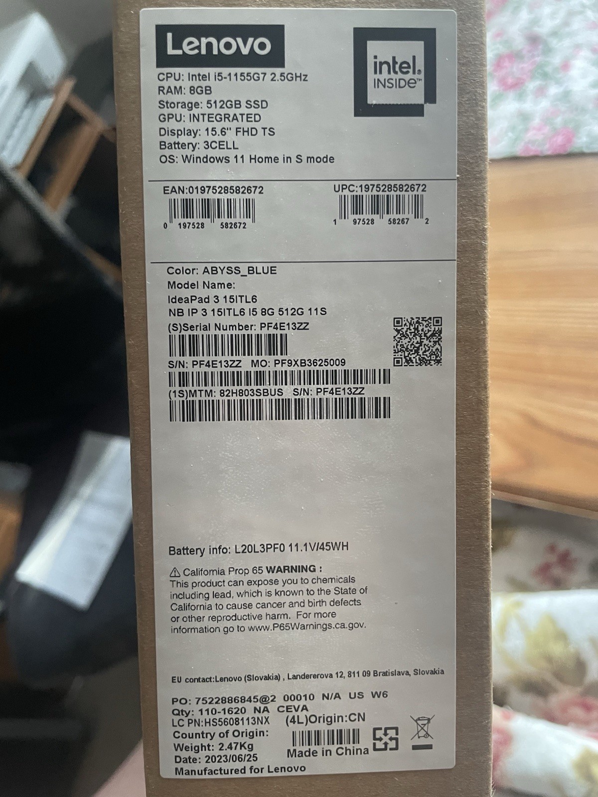 Lenovo IdeaPad 3 15.6″ Touch i5 8GB 512GB SSD Blue + Mouse Bundle – Excellent