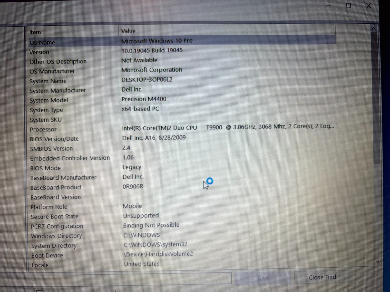 DELL PRECISION M4400 Laptop Intel CORE2 DUO T9900 3.06GHz 4GB RAM 250GB HDD