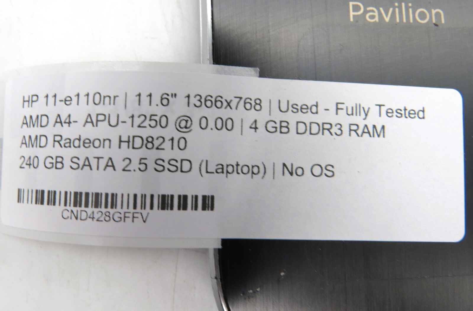 HP Pavilion 11-e110nr | AMD A4-APU-1250 | 4GB RAM | 240GB SSD | No OS *READ*