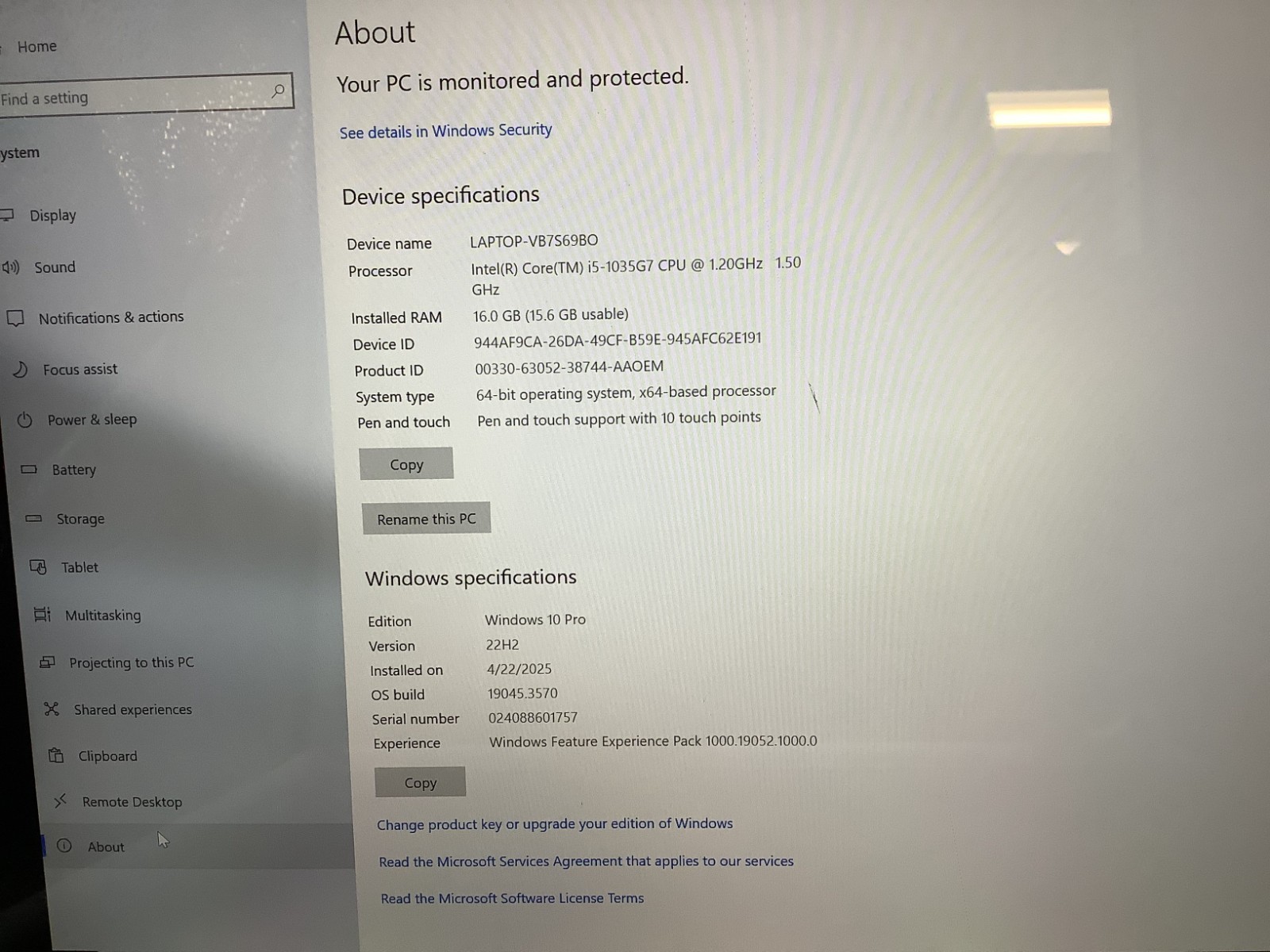 Microsoft Surface Laptop 3 13.5″ i5-1035G7 1.3GHz 16GB RAM 256GB SSD Read Desc 9