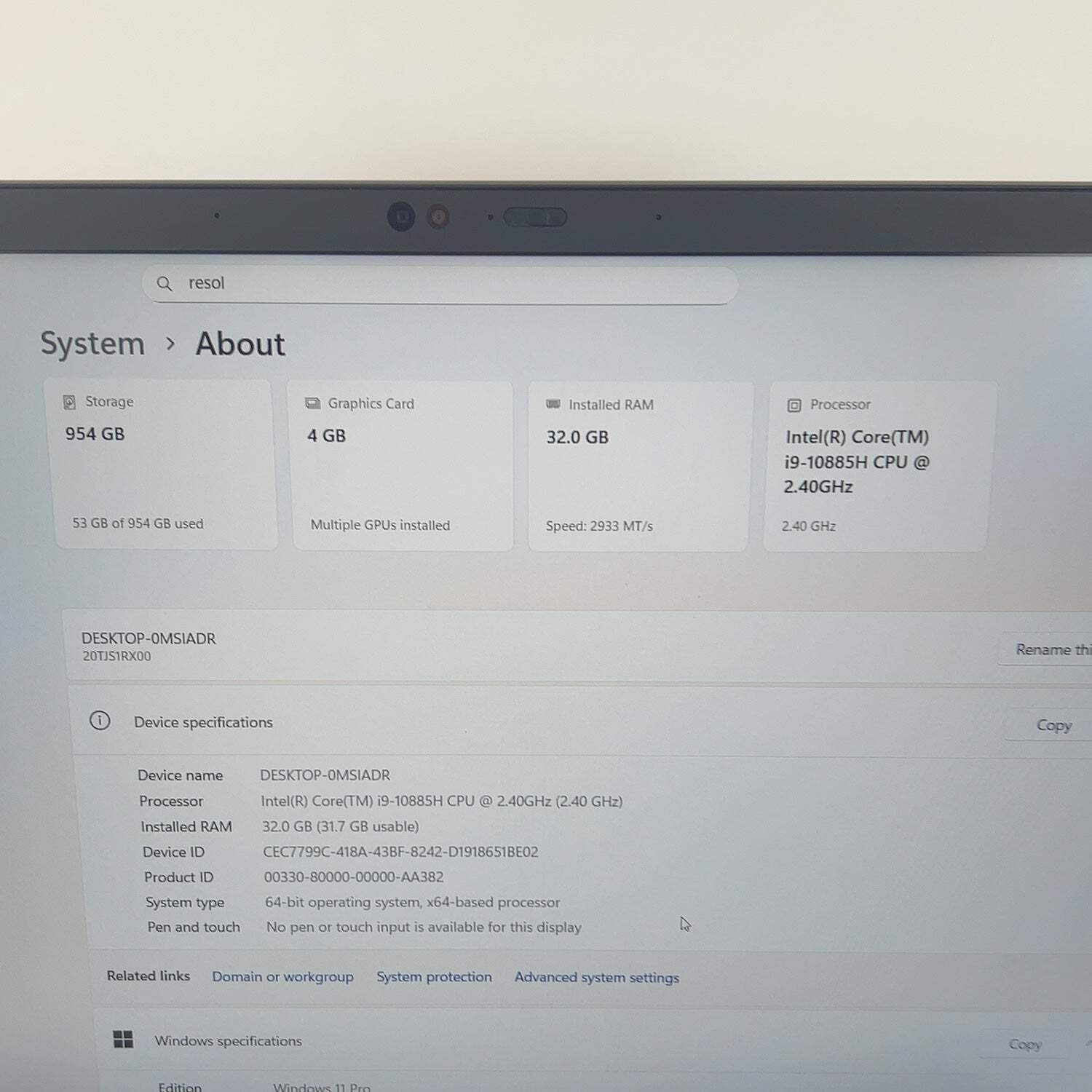 Lenovo ThinkPad P1 Gen 3 15.6″ i9-10885H 2.4GHz 32GB RAM 1TB SSD Quadro T2000