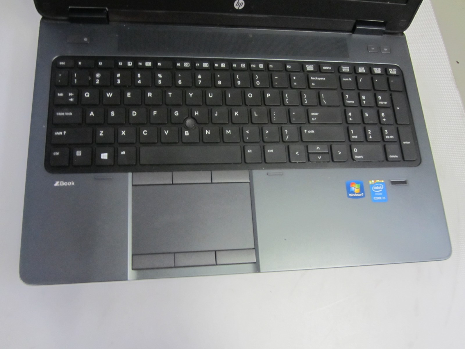 HP ZBook 15 i5-4300M 2.6GHz 16GB 256GB .Laptop + AC NO OS, STIFF KEYS READ~