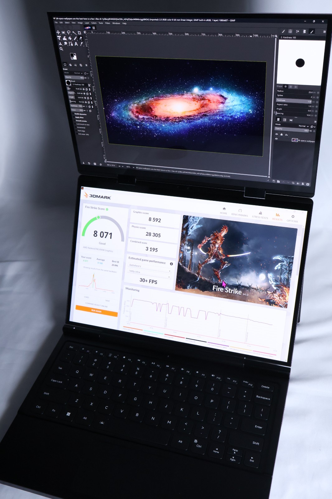 GPD Duo 64GB 2TB Dual 13.3″ AMOLED Laptop Ryzen AI 9 HX 370 Radeon 890M CIB