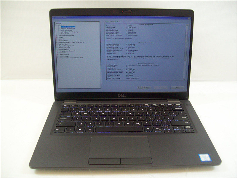 Dell Latitude 5300 Laptop i7-8665U 1.9GHz 16GB 512GB SSD Win 10 COA Grade C