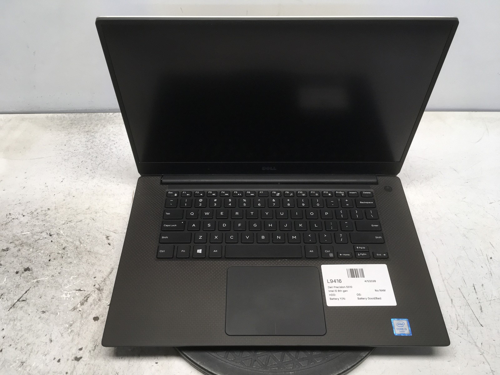 Dell Precision 5510 Intel i5 6th gen No RAM NO HDD No Batt