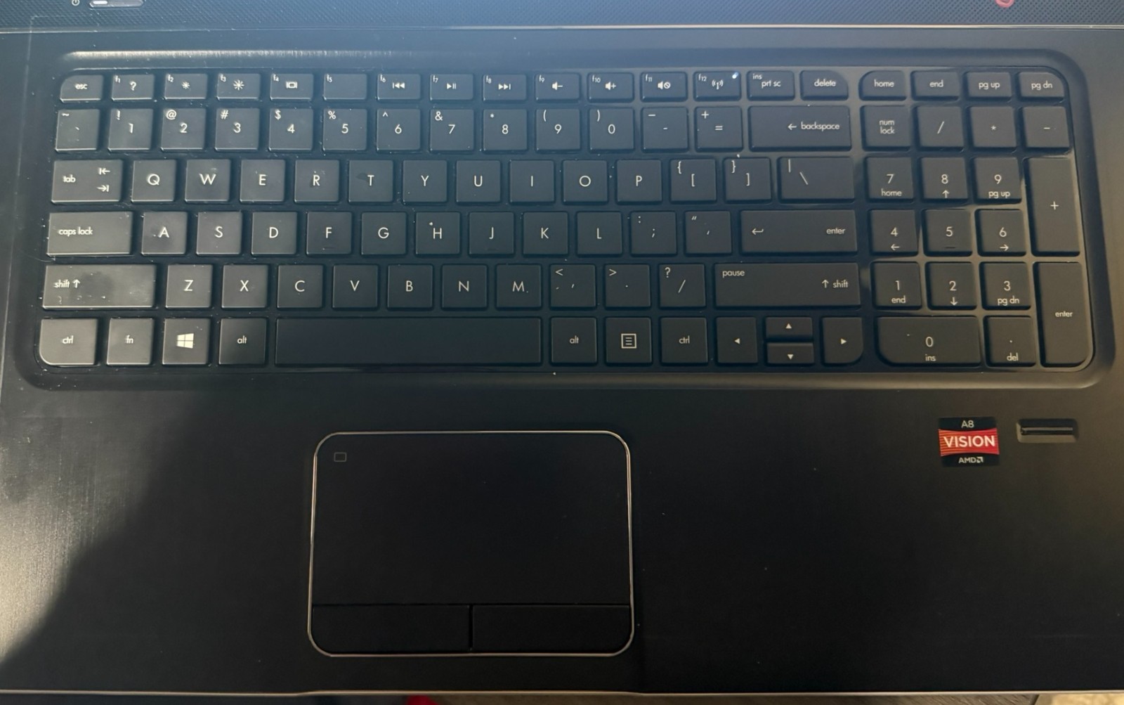 HP Envy DV7-AMD A8-4500M with Radeon HD Graphics (1.90Ghz) 6GB Mem 500g HD Win10