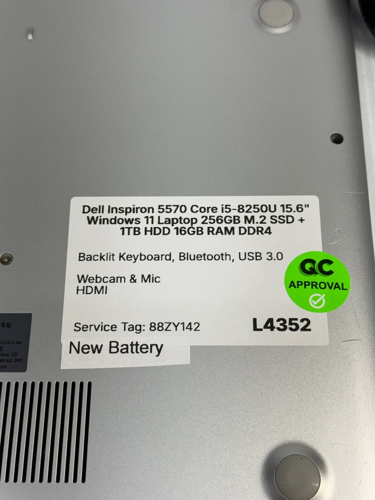 Dell Inspiron 5570 i5-8250U 15.6″ Windows 11 Laptop 256GB SSD 16GB *SEE PICS