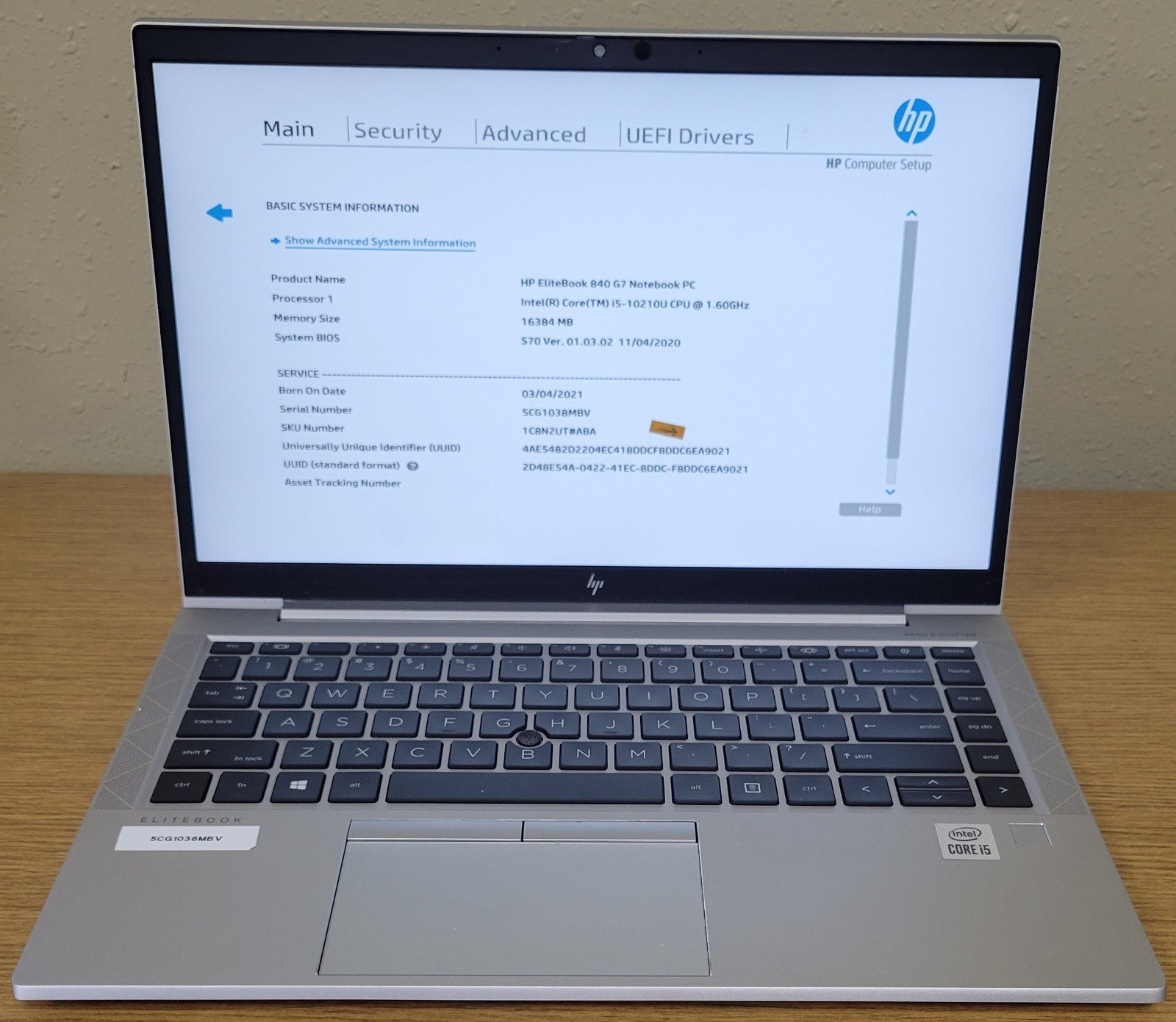 HP EliteBook 840 G7 i5-10210U 16GB DDR4 256GB NVMe W/Battery No OS/HDD