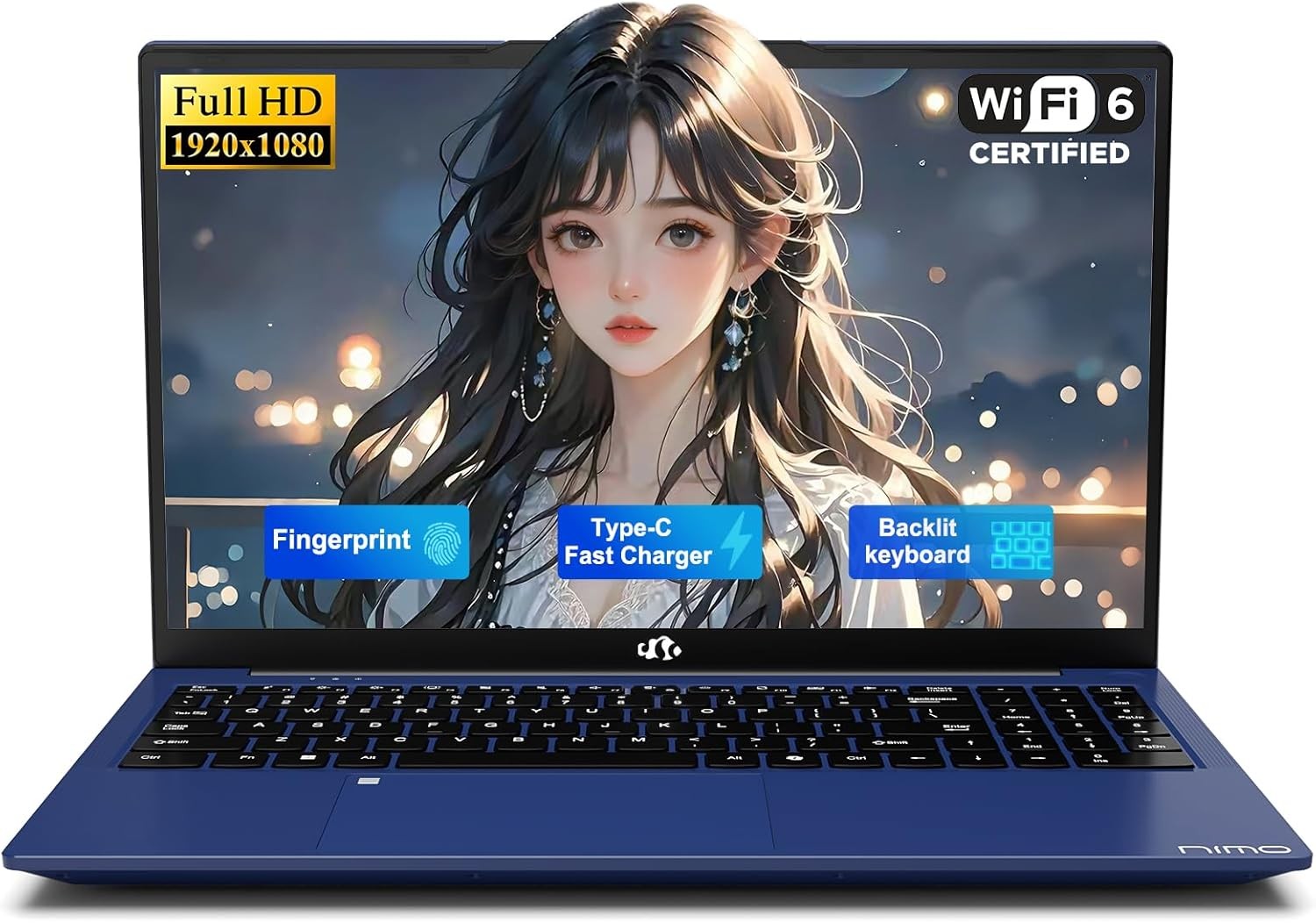 NIMO 15.6″ FHD Student Laptop, Quad-Core(Beats i3, up to 3.6GHz), 8GB RAM 256GB