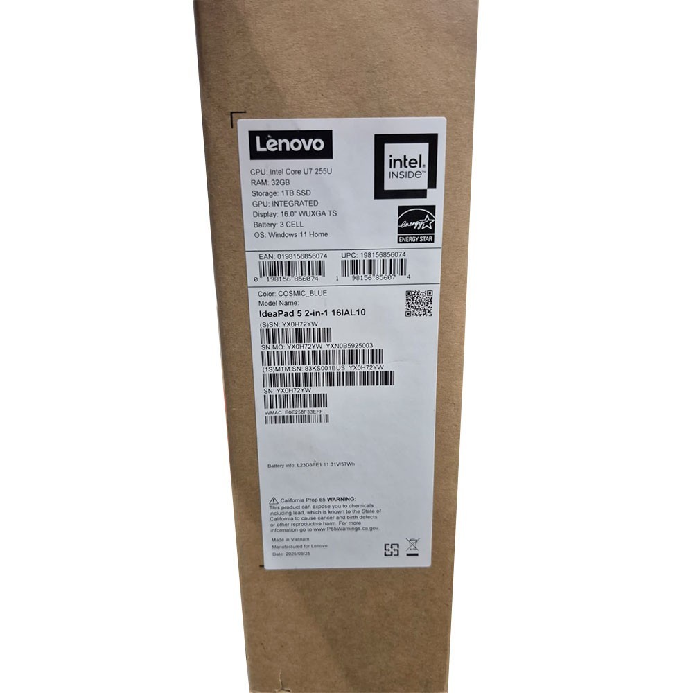Lenovo IdeaPad 5 2-in-1 16IAL10 – 16″ WUXGA Core Ultra 7 32GB RAM 1TB SSD Win 11
