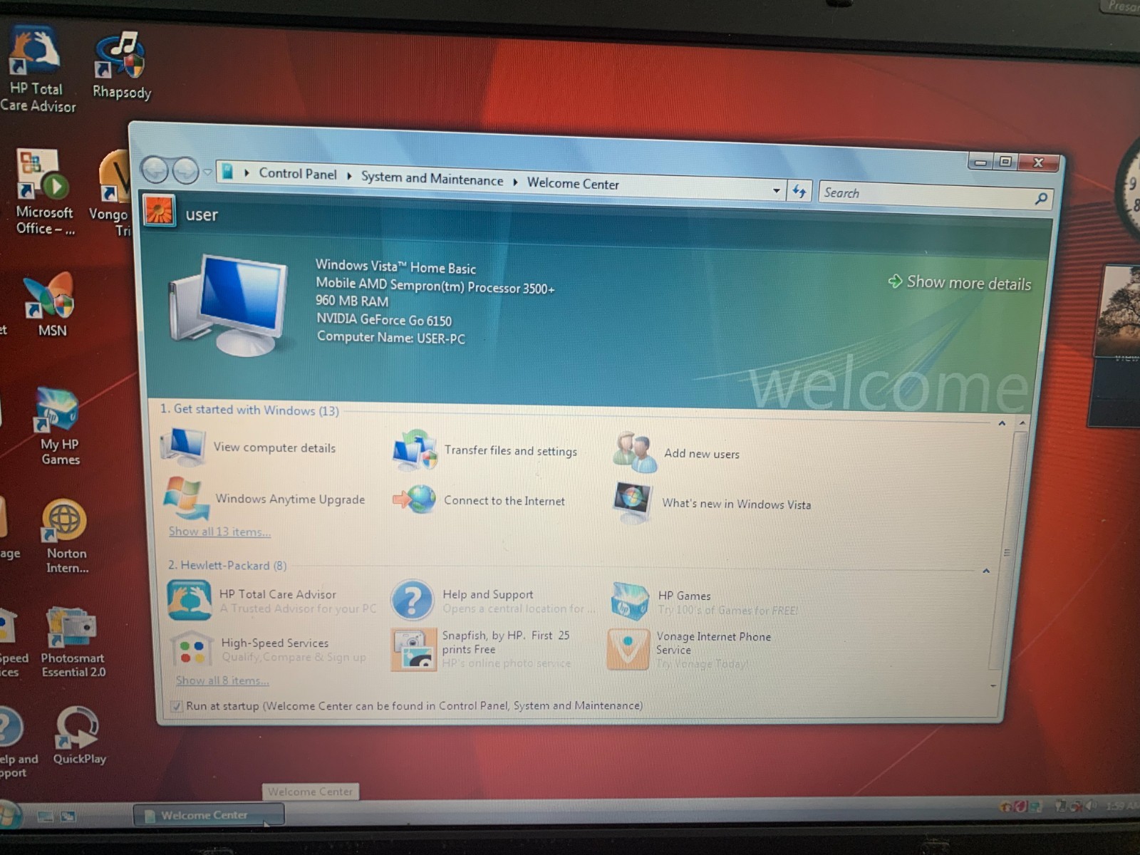 Compaq Presario V6000 15.4″ AMD Sempron 3500+ 1.80Ghz 1GB RAM 60GB HDD Win Vista