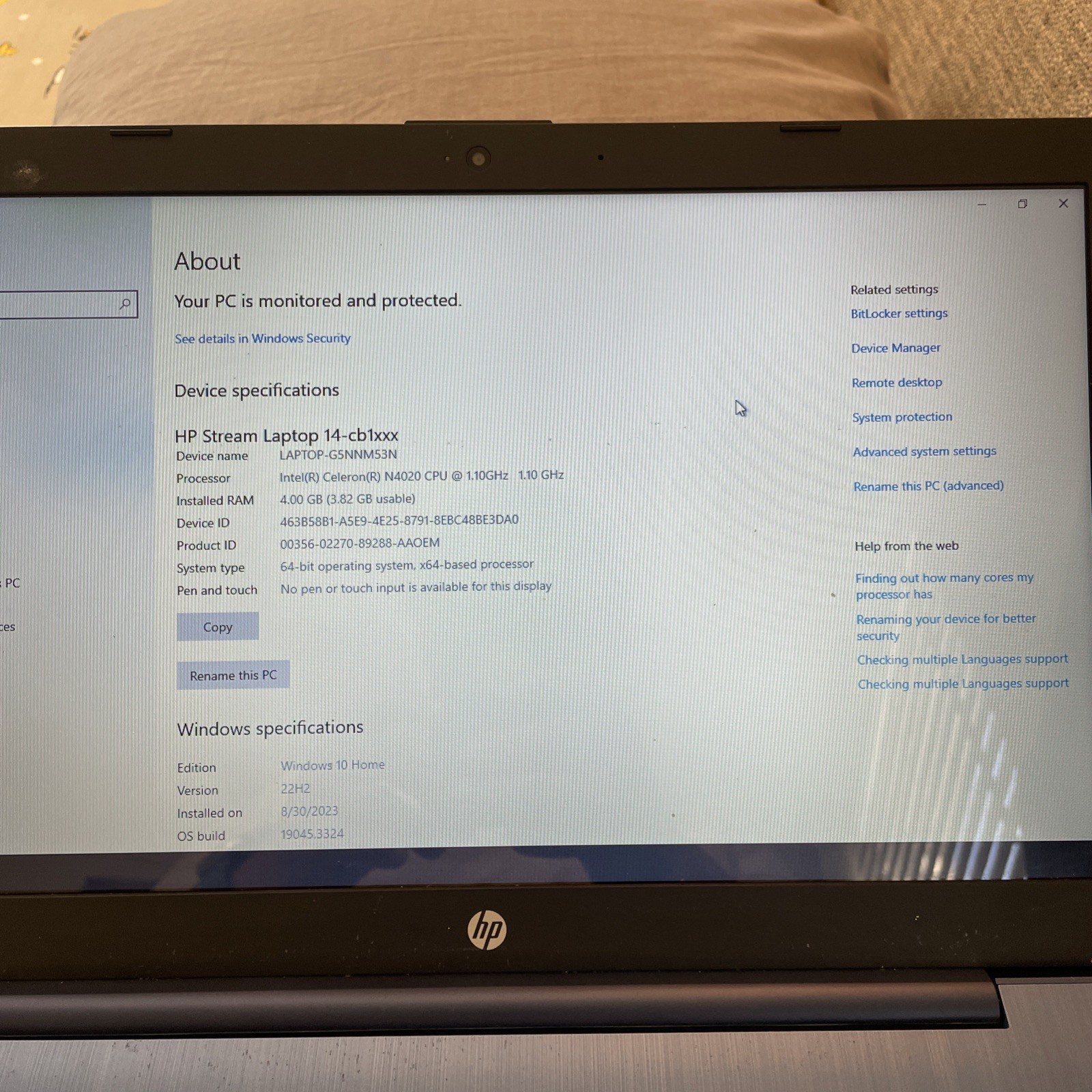 HP Stream 14″ Laptop Intel Celeron N4020 4GB RAM 64-bit Fresh Windows 10 Home
