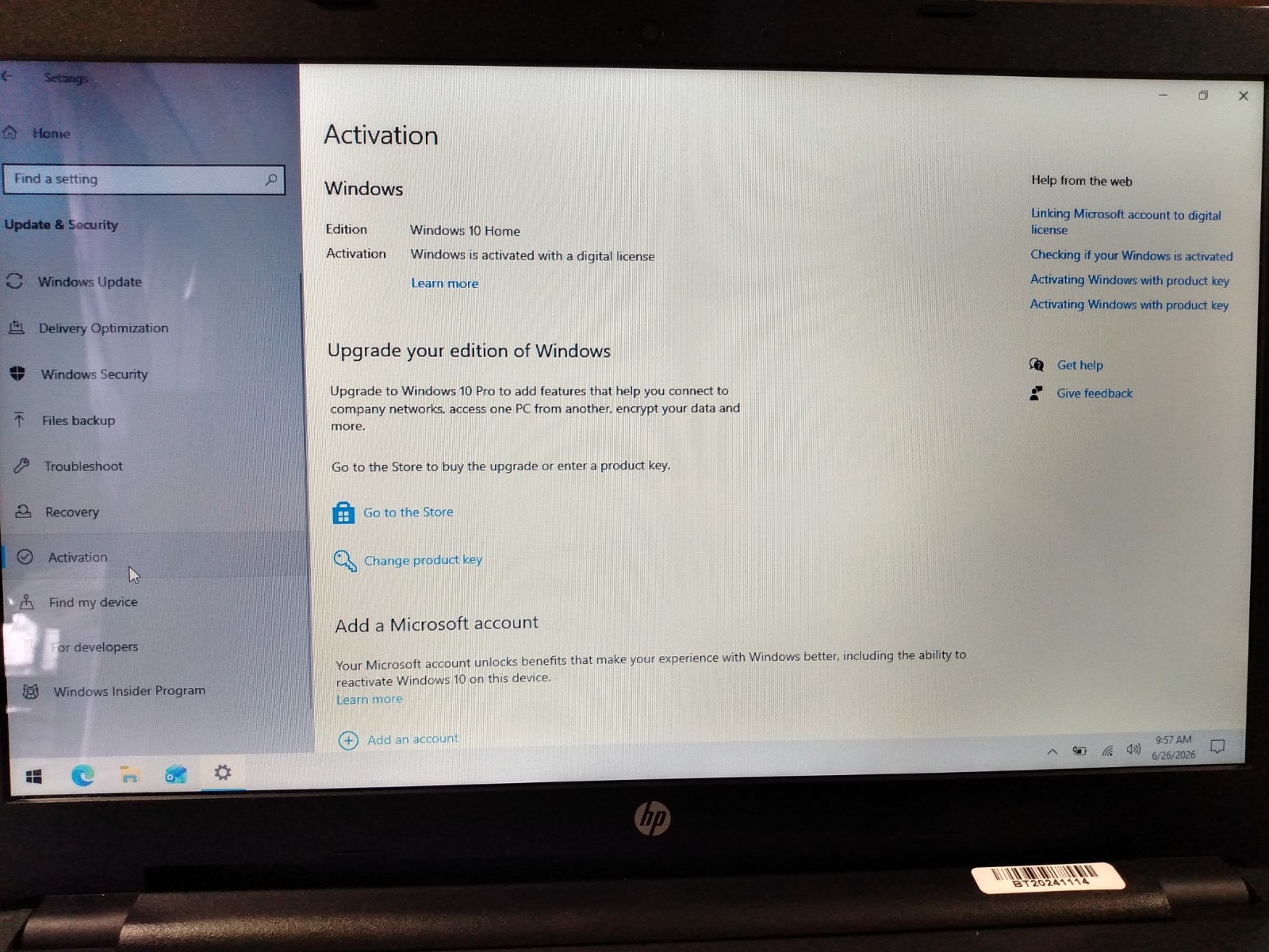 Hp 15-AF141dx laptop windows 10