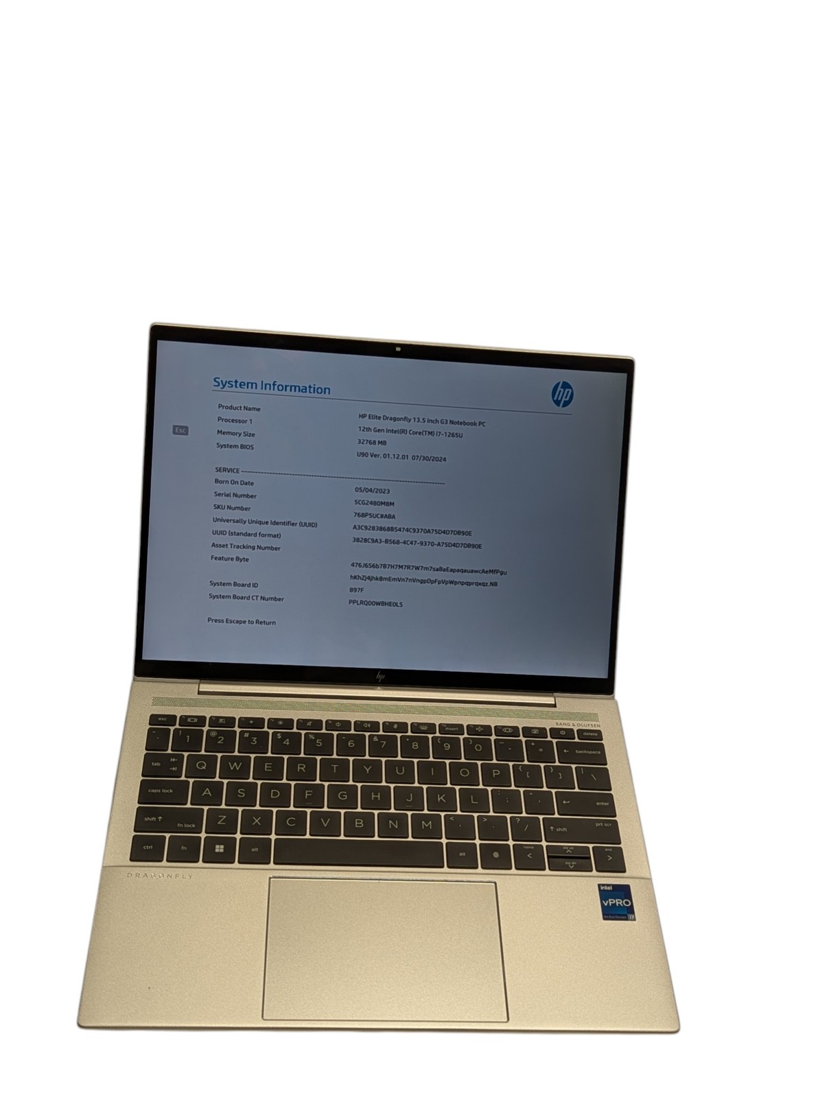 HP Elite Dragonfly G3 13.5″ i7-1265U 32GB RAM 512GB SSD – Grade C Low Battery