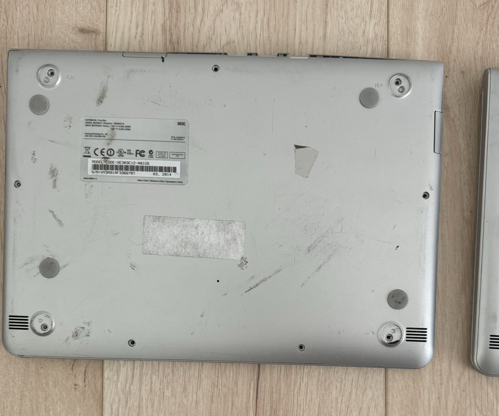 Samsung Chromebook XE303C12 Silver 11.6″ Wi-Fi Laptop For Parts Lot Of 2Untested